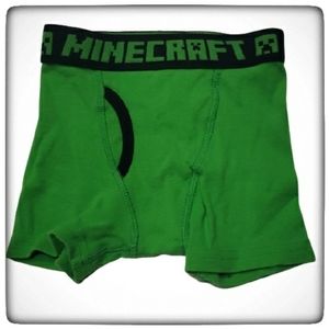 Boy Minecraft Green and Black Boxers Size 4